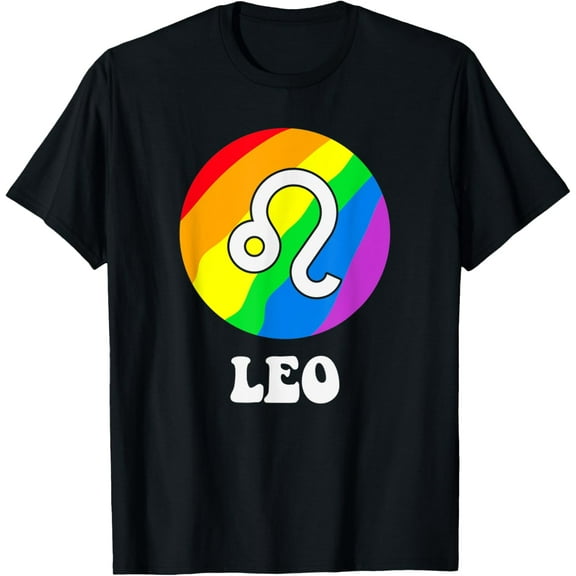 Pride Month Zodiac Sign Star Leo LGBT Flag T-Shirt men and women can wear, black, white, gifts