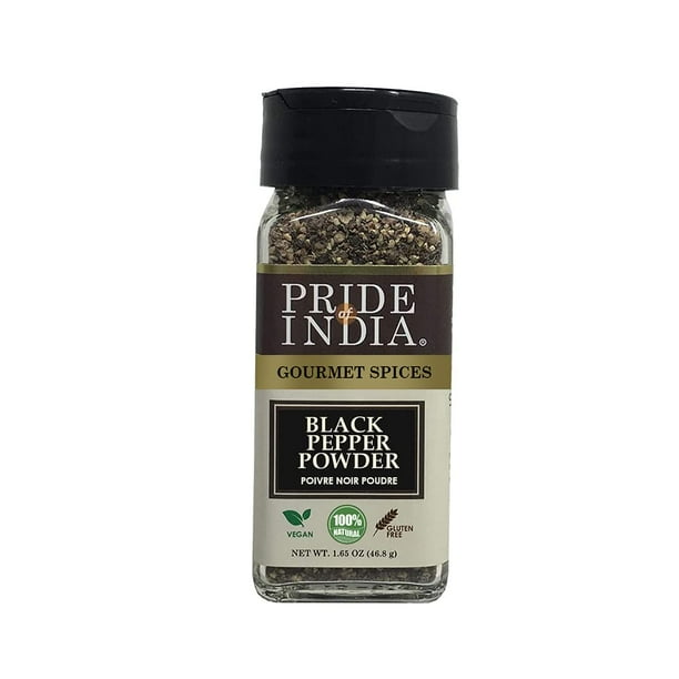 Pride Of India Gourmet Black Pepper Ground 2.1 oz Small Dual Sifting