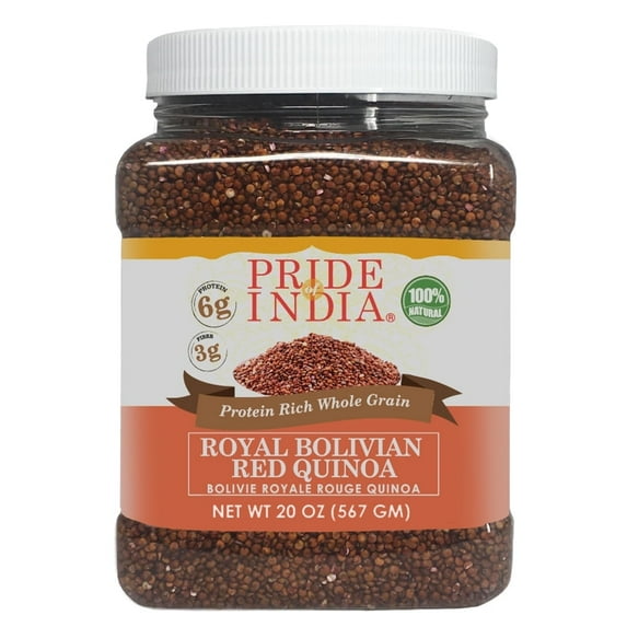 Pride Of India - Natural Red Royal Quinoa - 100% Bolivian Superior Grade Protein Rich Whole Grain, 1.25 Pound (20oz) Jar