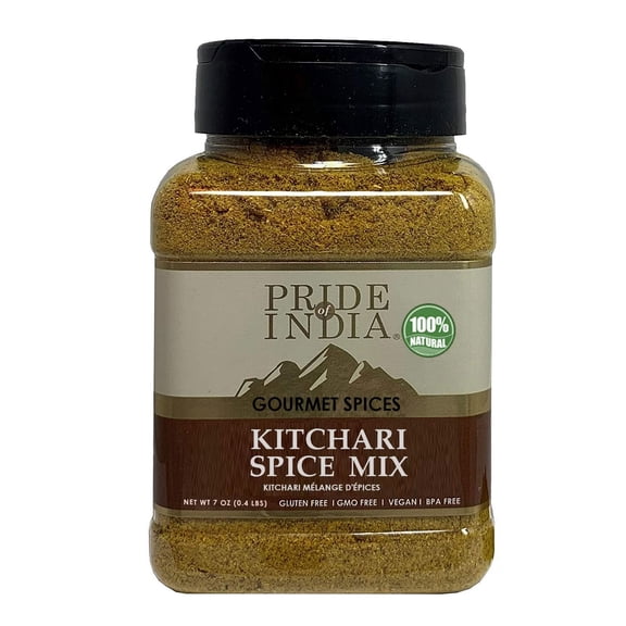 Pride Of India - PACK of 6 - Kitchari Spice Seasoning Made with Authentic Indian Spices Good for Health Cleanse & Diet Easy to Use 7 oz. Medium Dual Sifter Jar