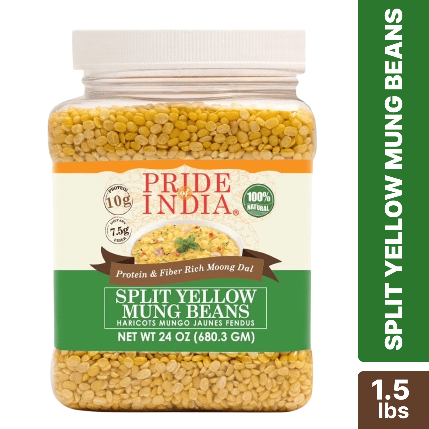 Pride of India | Pack of 6 - Split Yellow Mung Beans 3 lb | Vegan, Gluten Free