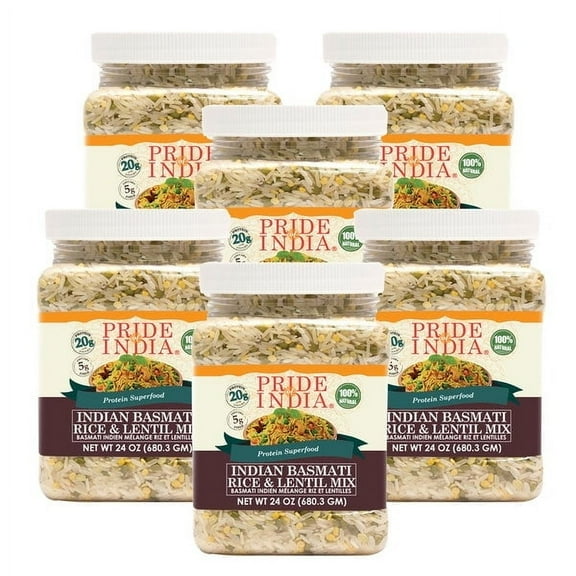 Pride Of India Indian White Basmati Rice & Lentil Kitchari Mix, 1.5 lb Jar, Pack of 6