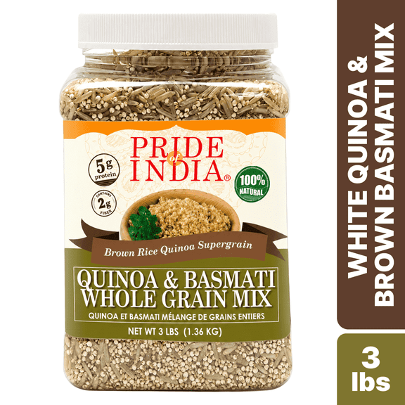 Pride Of India White Quinoa And Brown Basmati Wholegrain Mix, 3 lbs Jar