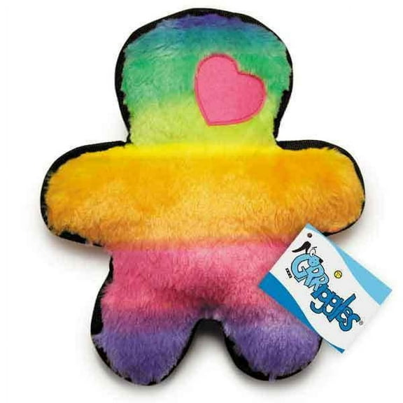 Pride Pal Dog Toy Plush Bright Rainbow Soft Fun Squeaker Durable Chew - 10 3/4"