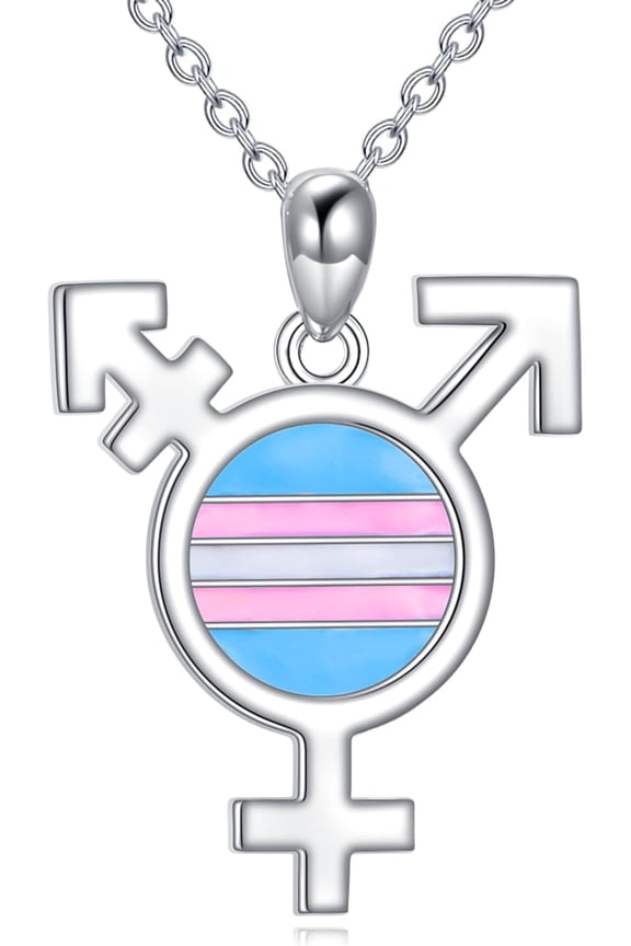 Pride Pendant Necklace 925 Sterling Silver Transgender Necklace Jewelry Gifts for Women