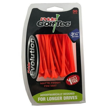 Pride Performance 3.25 inch Orange Matte Finish Golf Tees, 30 Count