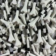 Pride Performance Plastic Golf Tee, 3.14 inch, White tees with Black Stripes, 100 count