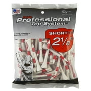Pride Professional Tee System PTS, 2 1/8", Color-Coded Wood Golf Tees   Easy Length Identification, 90 Count