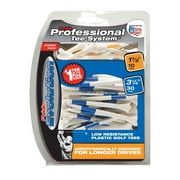 Pride Performance Plastic Golf Tees Combo Pack – 30 count 3.25" + 10 count 1.5", Low-Resistance Heads, Durable & Precise