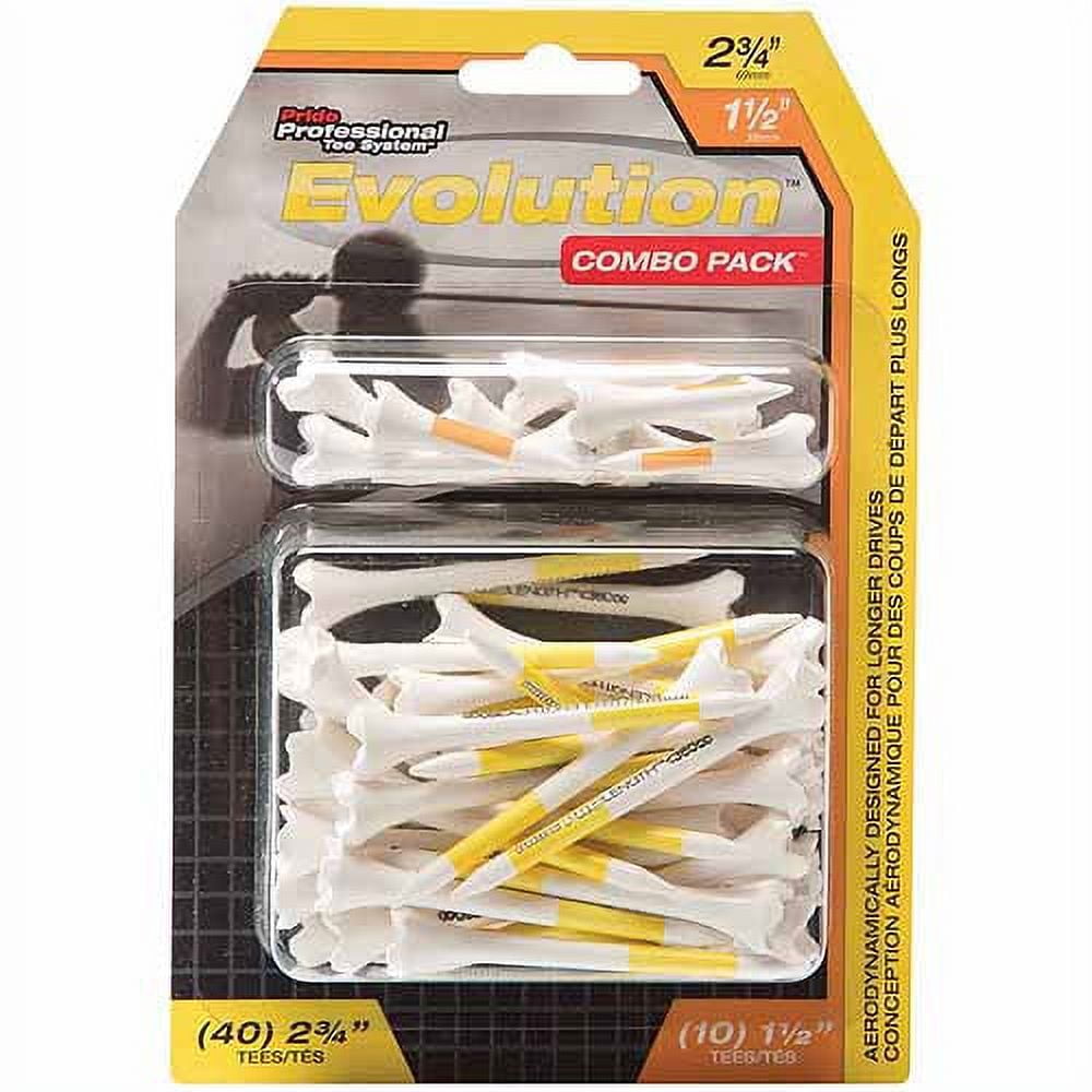 Pride Professional Tee System, Pride Performance Plastic Golf Tees Combo  Pack, 40 count 2-3/4 + 10 count 1-1/2 
