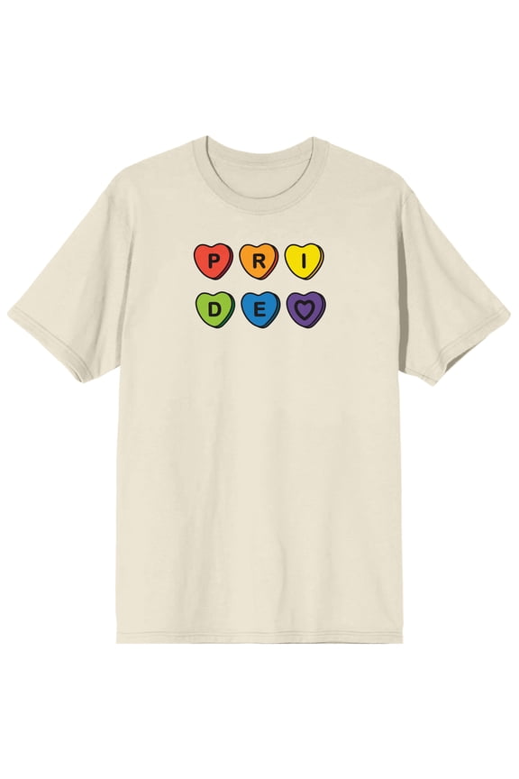 Pride Proud Hearts Men's Natural T-shirt-Small