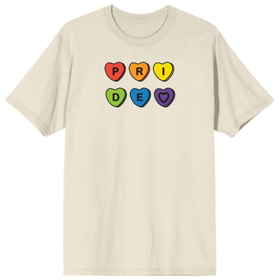 Pride Proud Hearts Men's Natural T-shirt-XL