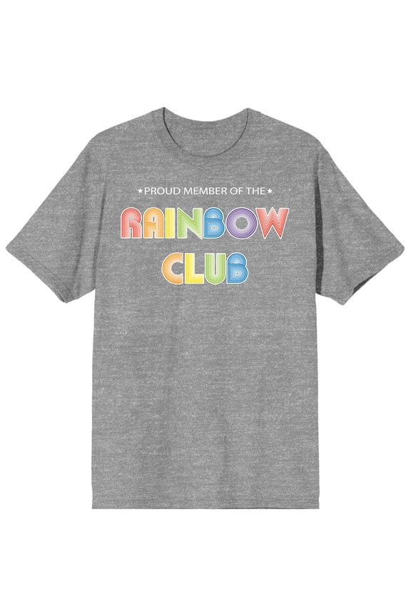 Pride Proud Member of the Rainbow Club Men's Heather Gray Graphic Tee-Small