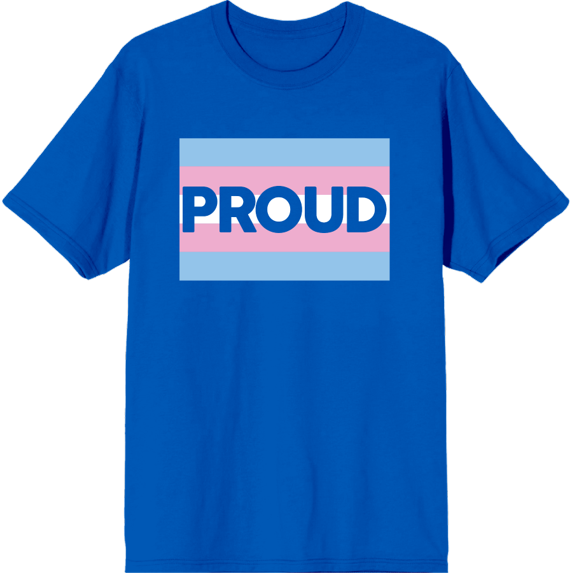 Pride Proud Trans Flag Blue Men's Crew Neck Short Sleeve Tee-XS