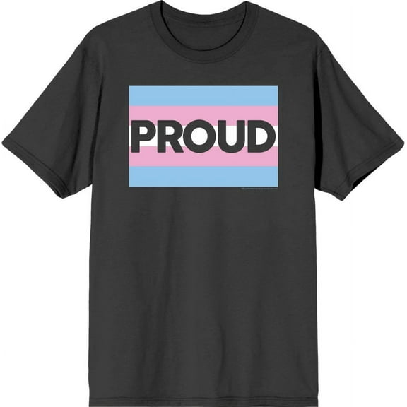 Pride Proud Trans Flag Men's Charcoal Crew Neck Short Sleeve Tee-XXL