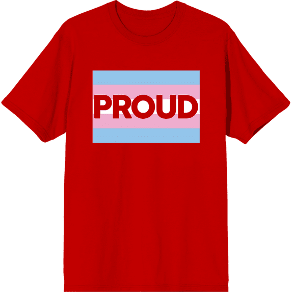 Pride Proud Trans Flag Red Men's Crew Neck Short Sleeve Tee-Small