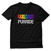 Pride Purride T-Shirt - LGBTQ Rainbow Flag Equality Tee - Ideal Gay Pride Gifts and Love is Love Apparel - Large, Black
