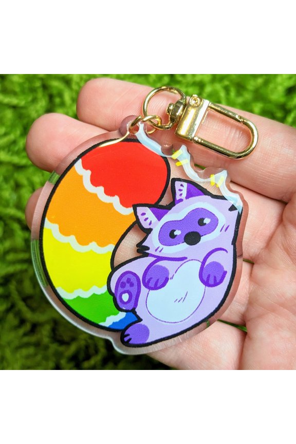 Pride Raccoon Acrylic Keychain! (1 keychain)