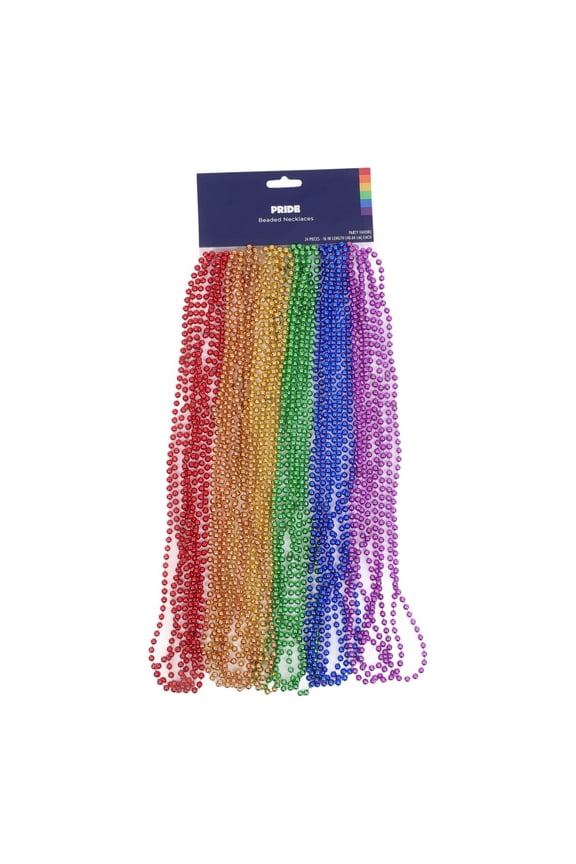 Pride Rainbow Beaded Necklace Set - 24 Pieces