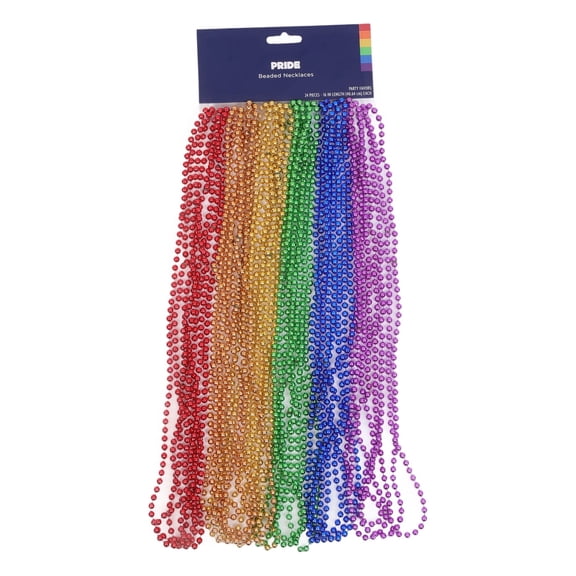 Pride Rainbow Beaded Necklace Set - 24 Pieces