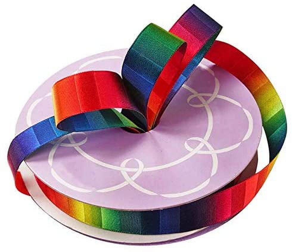 MEEDEE Rainbow Ribbon Satin Ribbon 1 inch Rainbow Satin Ribbon Rainbow  Colored Ribbon for Crafts Gift Wrapping Pride Birthday Party Decoration DIY