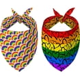 thumbnail image 1 of Pride Rainbow Dog Bandanas Reversible Small 2 Pack, LGBT Adjustable Triangle Holiday Scarves for Small Medium Large Extra Large Puppy Dogs Pets, 1 of 6