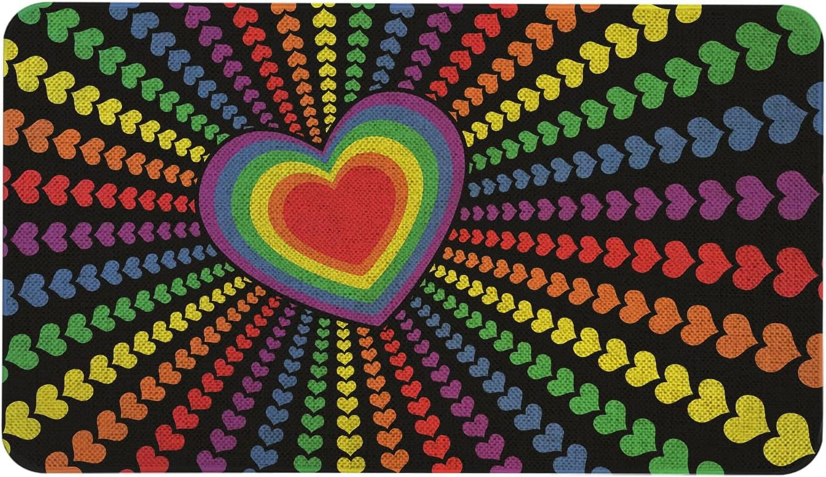Pride Rainbow Door Mat 30 X 17 Inch LGBT Doormat Indoor Outdoor Entrance Floor Mat Non Slip LGBTQ Home Decor Rubber Welcome Mats