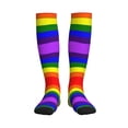 thumbnail image 1 of Pride Rainbow Flag Compression Socks for Women Men Circulation Graduated Supports Socks for Running Athletic Sports, 1 of 8
