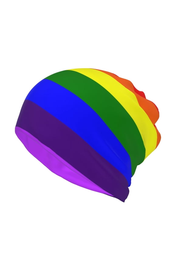 Pride Rainbow Flag Pattern Beanie Skull Cap Lightweight Hip Hop Dwarf Hat Beanie Hat For Women Men
