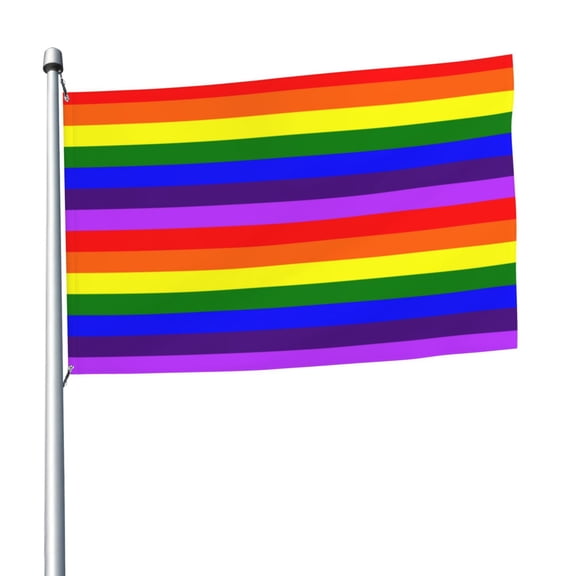Pride Rainbow Flag Pattern Flag 5x8 Ft Print Vivid Color Outdoors Indoors Light-Weight Polyester Flags