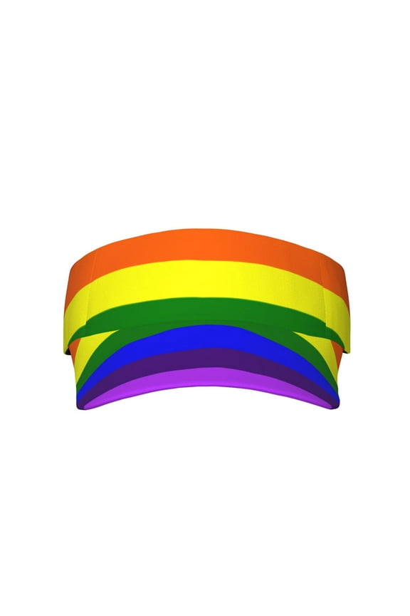 Pride Rainbow Flag Pattern Sports Sun Visor Hats Adjustable Sun Visor Caps For Women And Men