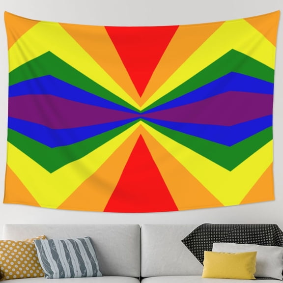 Pride Rainbow Flag Tapestry Bedroom Living Room Tapestry Room Decorative Aesthetic Tapestries (90 In * 60 In)