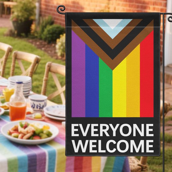 Pride Rainbow Garden Flag 12x18 - Double Sided Welcome LGBT Rainbow Small Flag for Yard Outdoor Decoration