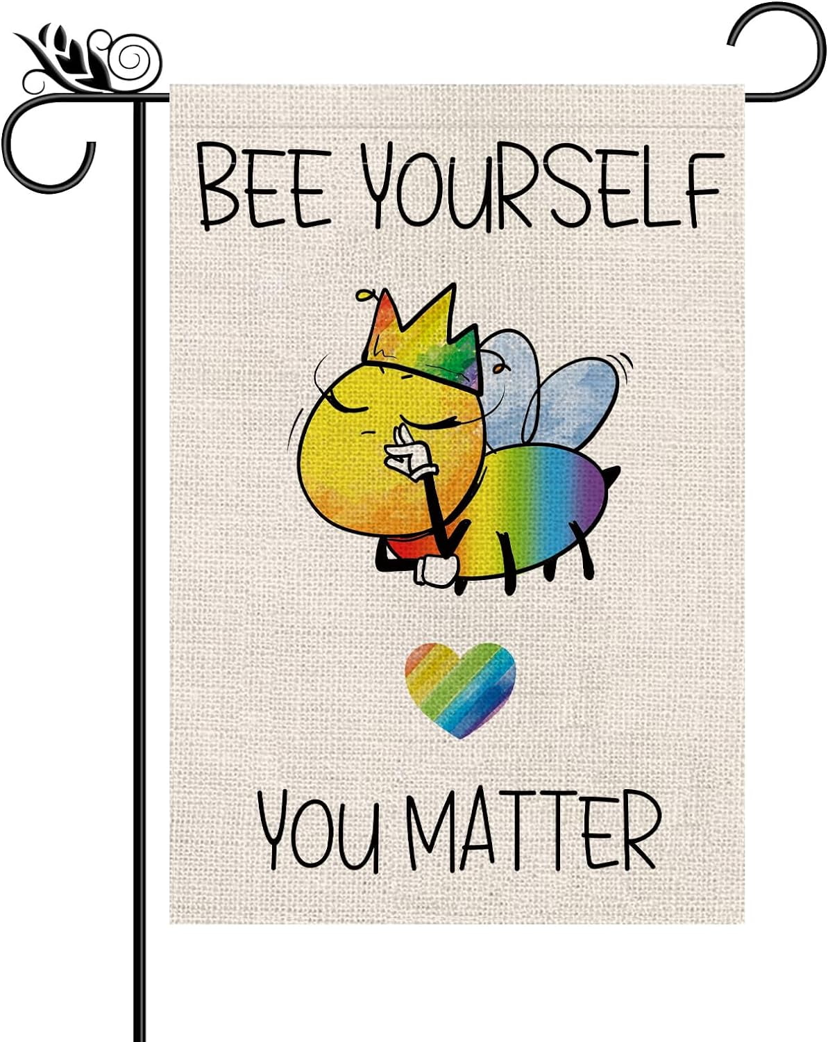 Pride Rainbow Garden Flag Bee Yourself You Matter Vertical Double Sided