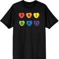 thumbnail image 1 of Pride Rainbow Hearts Men's Black Crew Neck Short Sleeve Tee-XXL, 1 of 2