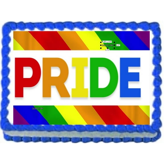 Pride Rainbow Image Edible Cake Topper Frosting Sheet LBGTQ Celebration Cake topper for Your Own Cake Will Fit a 1/4 to 1/2 Sheet Cake