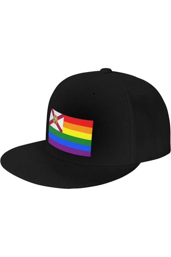 Pride Rainbow LGBT Flag of Florida Snapback Hats for Men Women Baseball Cap Adjustable Flat Bill Sun Hat