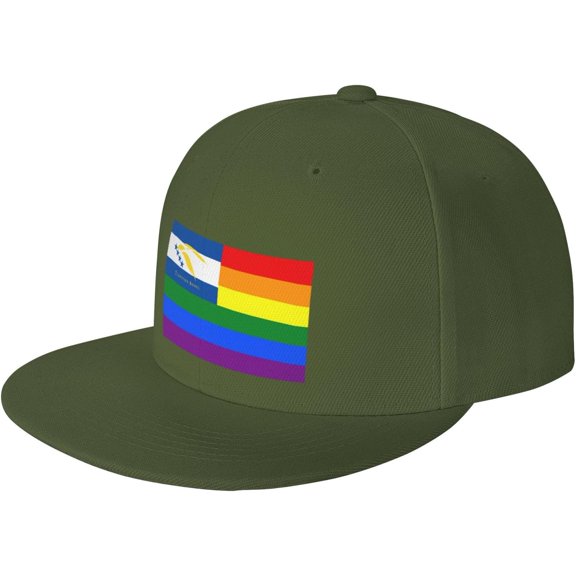 Pride Rainbow LGBT Flag of Johnston Atoll Local Snapback Hats for Men Women Baseball Cap Adjustable Flat Bill Sun Hat