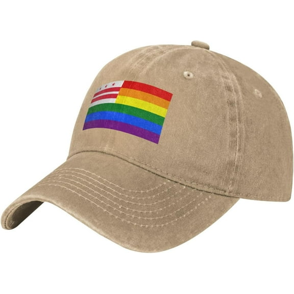 Pride Rainbow LGBT Flag of The District of Columbia Baseball Cap Women Men Hat Vintage Trucker Sun Hat Dad Cowboy Hats