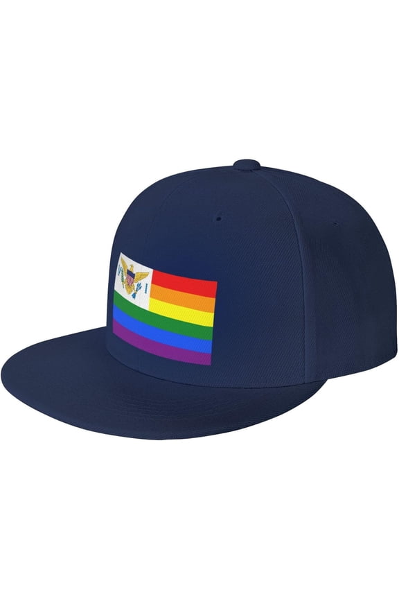 Pride Rainbow LGBT Flag of The United States Virgin Islands Snapback Hats for Men Women Baseball Cap Flat Bill Sun Hat