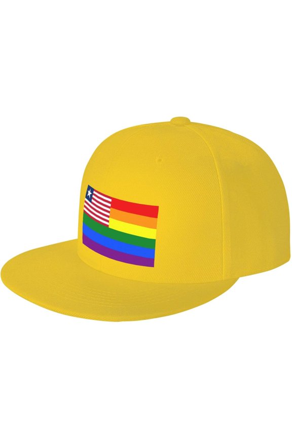 Pride Rainbow LGBT Florida Flag Snapback Hats for Men Women Baseball Cap Adjustable Flat Bill Sun Hat