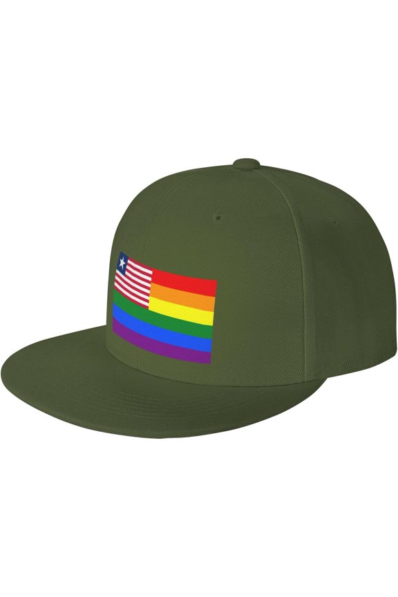 Pride Rainbow LGBT Florida Flag Snapback Hats for Men Women Baseball Cap Adjustable Flat Bill Sun Hat