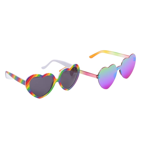 Pride Rainbow Heart-Shaped Novelty Sunglasses