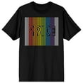 thumbnail image 1 of Pride Rainbow Stripes Men's Black T-Shirt-Large, 1 of 4