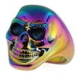 thumbnail image 1 of Pride Shack - Anodized Gay LGBT Rainbow Skull Ring Smiling Skeleton Biker Gothic, 1 of 1