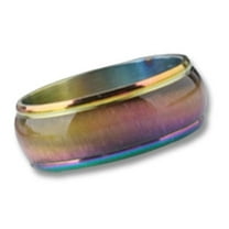 Pride Shack - Anodized Rainbow Beveled Ring - LGBT Lesbian Gay Pride Ring Steel