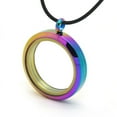 thumbnail image 1 of Pride Shack - Anodized Rainbow Locket Glass Pendant - Floating Charms or Photo, 1 of 3