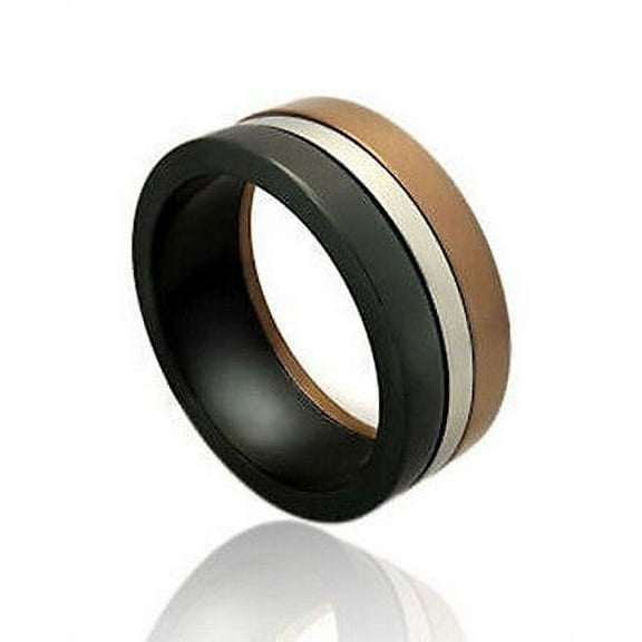 Pride Shack - Bear Pride Flag Ring - Mens Male Gay Pride Steel Ring GLBT Jewelry