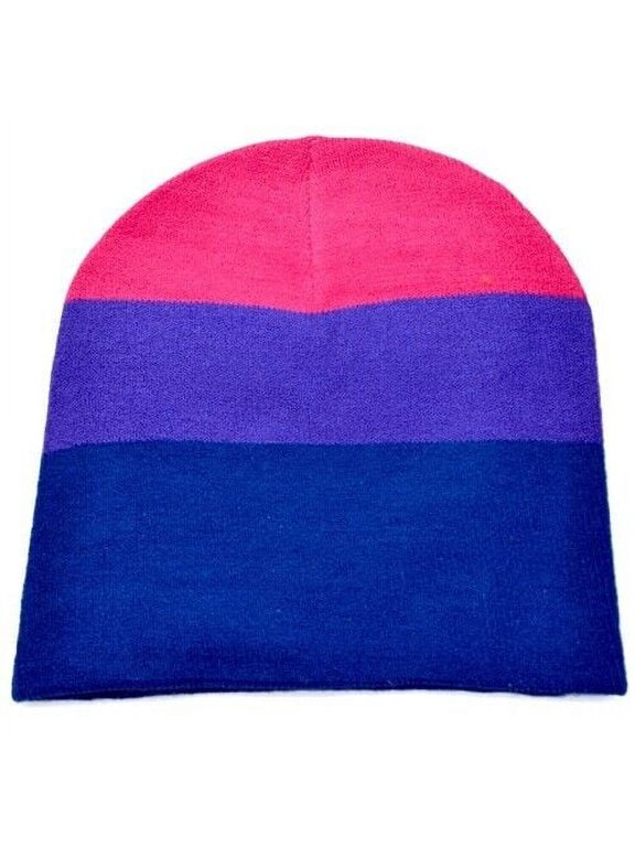 - Bi Pride Beanie Hat - LGBTQ Bisexual Pride Flag Cap
