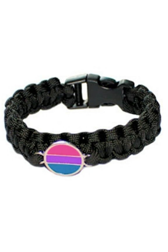 - Bisexual Pride Disc Snap Clasp Paracord Bracelet - Bi Pride